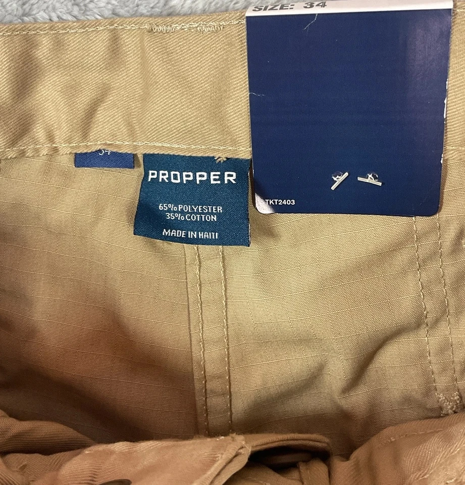 Propper Mens 34 X 9” Lightweight Tactical Cargo Shorts F5253 Beige Stain Resist - Image 4 of 4