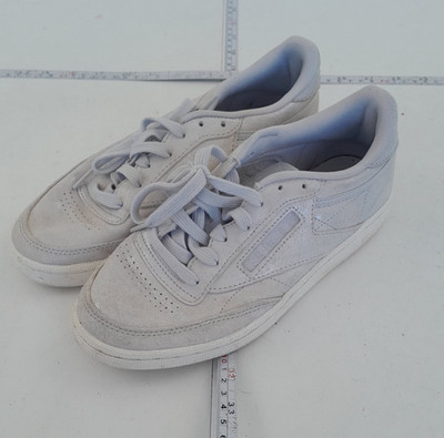 Reebok Turnschuhe 4,5 grau Damen Club C 85 Wildleder Sneaker Pearl Schuhe schimmernd