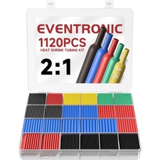 1120PCS Heat Shrink Tubing 2:1, Electric Insulation Kit with Box-12 Sizes