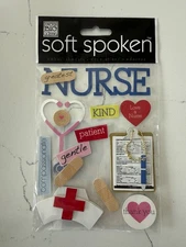 Me & My Big Ideas Soft Spoken Embellishments Nurse-Words Chart Hat Scrapbooking