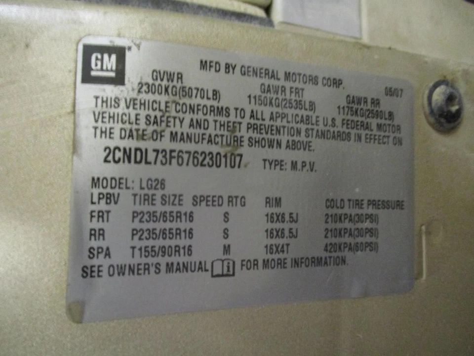 Used Rear Left Door Window Regulator Rear fits: 2007 Chevrolet Equinox Rear Left Foto 4 de 4