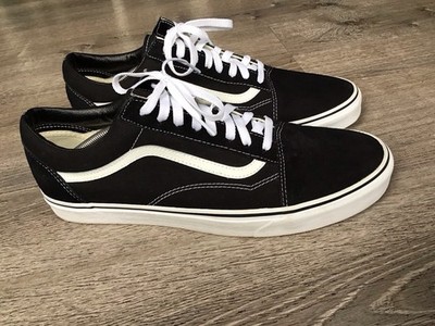 Vans Old Skool Classic Skate Shoes Sneakers Black White Soles Mens Size 14
