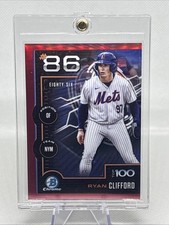 2025 Bowman Scouts Top 100 Chrome Ryan Clifford Red Refractor 5/5! Mets RC NM+