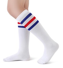 Boys Girls Knee High Tube Socks Classical Stripes Cotton Soft Over Calf Kids