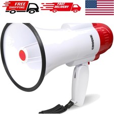 Portable 30W Megaphone with Siren  Volume Control   800 Yard Range for Coaches