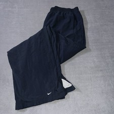 VINTAGE Nike Track Pants Mens XL Blue Baggy Gray Tag Ankle Cuff Logo Y2K