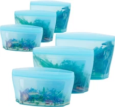 Reusable Silicone Food Storage Bag, Stand Up Food Storage Container, Reusable Zi