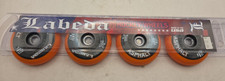 4 PK LABEDA ASPHALT ORANGE Inline Roller Hockey Wheels 76mm RED-BLK-WHITE LBL