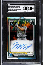 2024 Bowman Chrome Myles Naylor Refractor Auto /499 SGC 10
