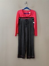 NWTD Jenni Women's Sz S Long Sleeves Ribbed Top Soft Knit Pants Mixed Pajama Set