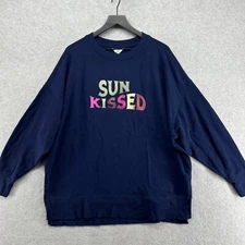 Crown Ivy Sweatshirt Womens Size XLBlue Long Sleeve Oversized Sun Kissed