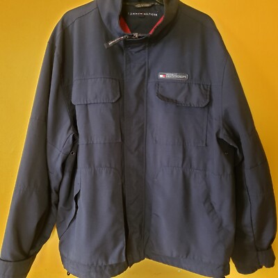 Vintage Tommy Hilfiger Jacket Men's Size Large RN 77806 CA20781 Dark Blue,  zip