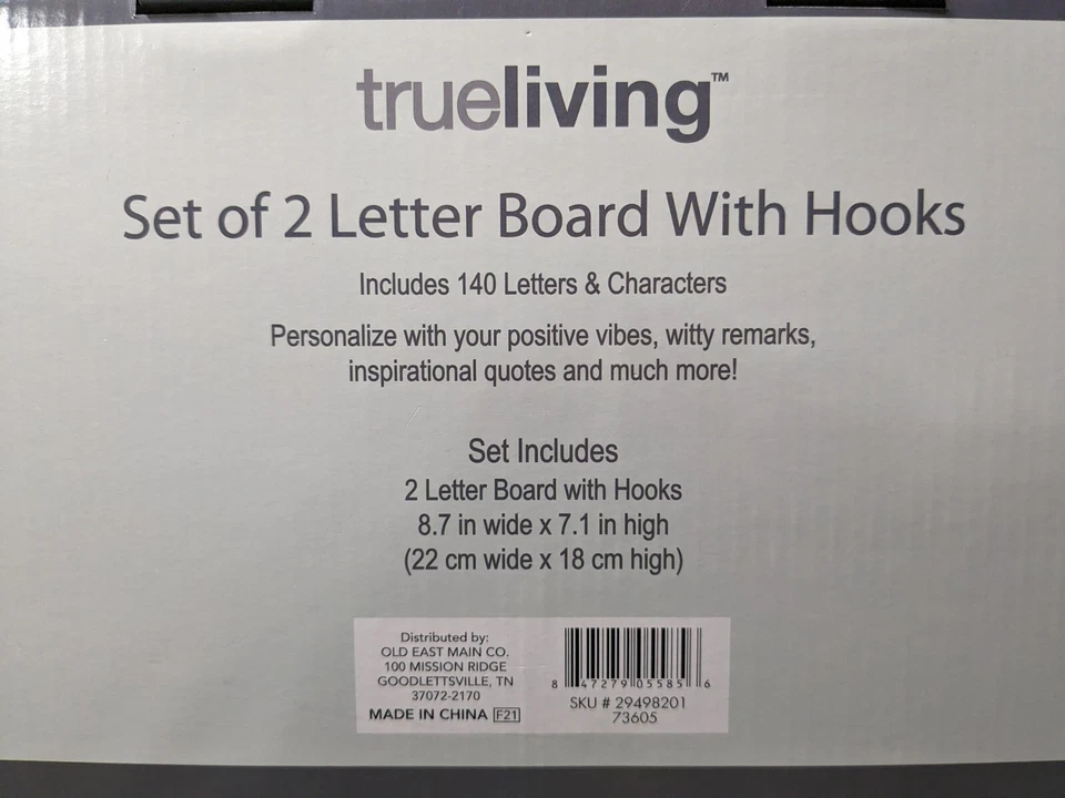 True Living Letter Board W/Hooks Gray 140 Letters & Characters Included Welcome - Image 4 of 4