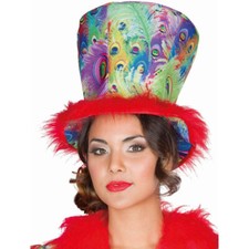 PFAU FEDER HUT # Karneval Fasching Kostüm Party Zylinder Zirkus Direktor Manege