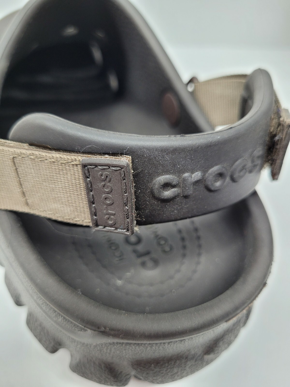 CROCS Iconic Comfort Classic Brown Clogs Hook & Loop … Gem