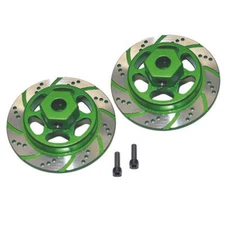 GPM Racing Aluminum Hex w/ Brake Disk Silver / Green : Axial 1/10 RBX10 Ryft