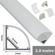 Aluminium LED Tape Profile - 90 Degree Arc 2m