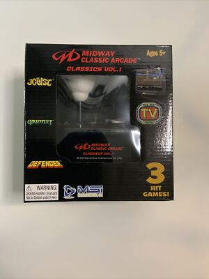 Midway Classic Arcade Plug & Play TV 3 Game Joust Defender Gauntlet Vol 1 NewA2