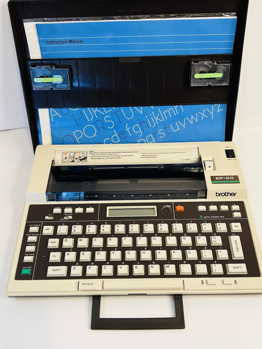 Brother EP-20 Portable Typewriter Word Processor - Tested - With Cover + 2 Carts
