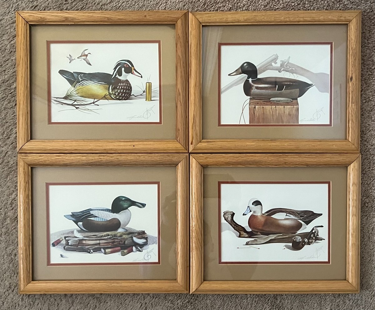 Vintage 1970s Leonard Fisher Lithograph 4 Prints Mason Duck