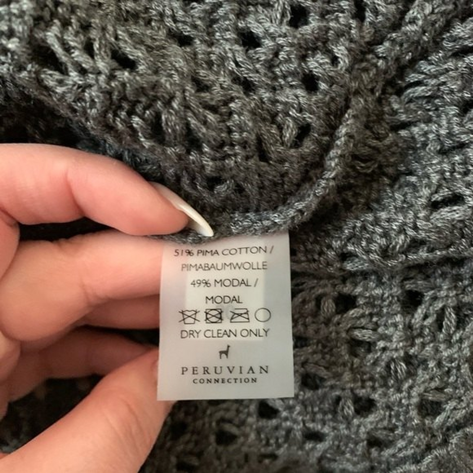 Peruvian connection gray tunic sweater - image 4