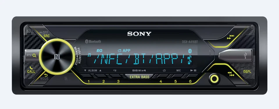 Sony DSX-A416BT Single Din Bluetooth USB AUX Multi-Color Car Stereo Receiver - Image 2 of 3