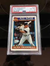 1991 Topps Tiffany #389 Alan Trammell HOF All Star Tigers Baseball Card PSA 8