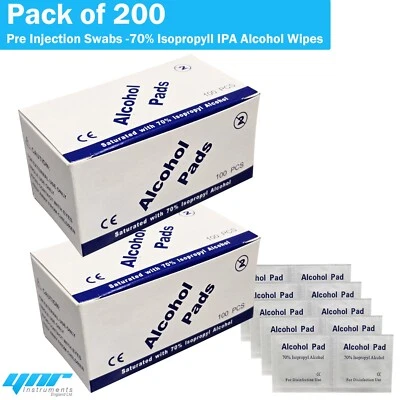 YNR Antibacterial Alcohol Wipes Swabs Sachet Pads Antiseptics First Aid Nails CE
