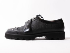 Emporio Armani Mens Oxford Shoes Black Mixed Media Leather Lug Sole 8M Emporio Armani Oxford Black Dress Shoes for Men for sale | eBay main image 3