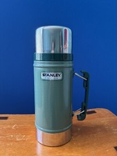 Vtg Aladdin Stanley Green Vacuum Bottle Thermos Made in USA Hiking Camping