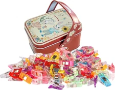 Sewing Clips for Fabric and Quilting 100 Pcs with Tin Box,Sewing Notions Assorte