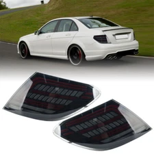 Dynamic Smoked LED Tail Light For Mercedes W204 C250 C300 2007 -2014 Left+Right