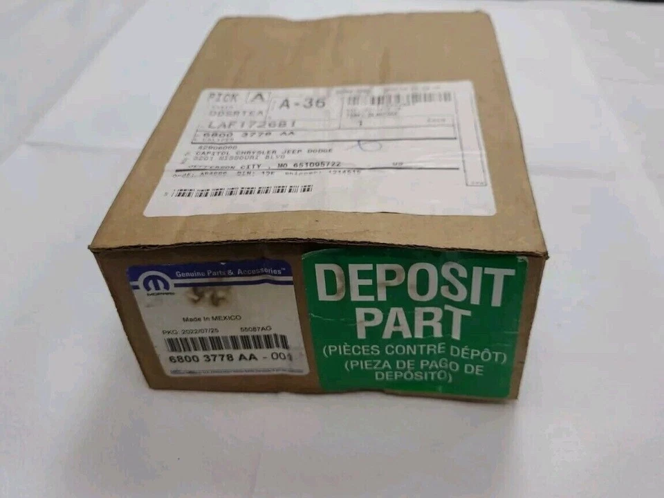 Conjunto de pinza de freno de disco MOPAR 68003778AA, derecha para Jeep Wrangler 2018 y otros Foto 3 de 4