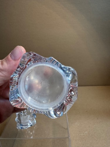 Glass Elephant Salt & Pepper Shakers 3"t Trunk Up Gorham Crystal Germany - Picture 6 of 6