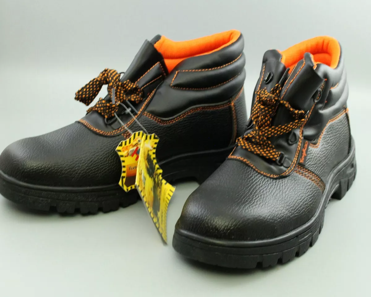 YINGHAO Black Orange Steel Toe Cap Work Safety Boots US 12 EURO