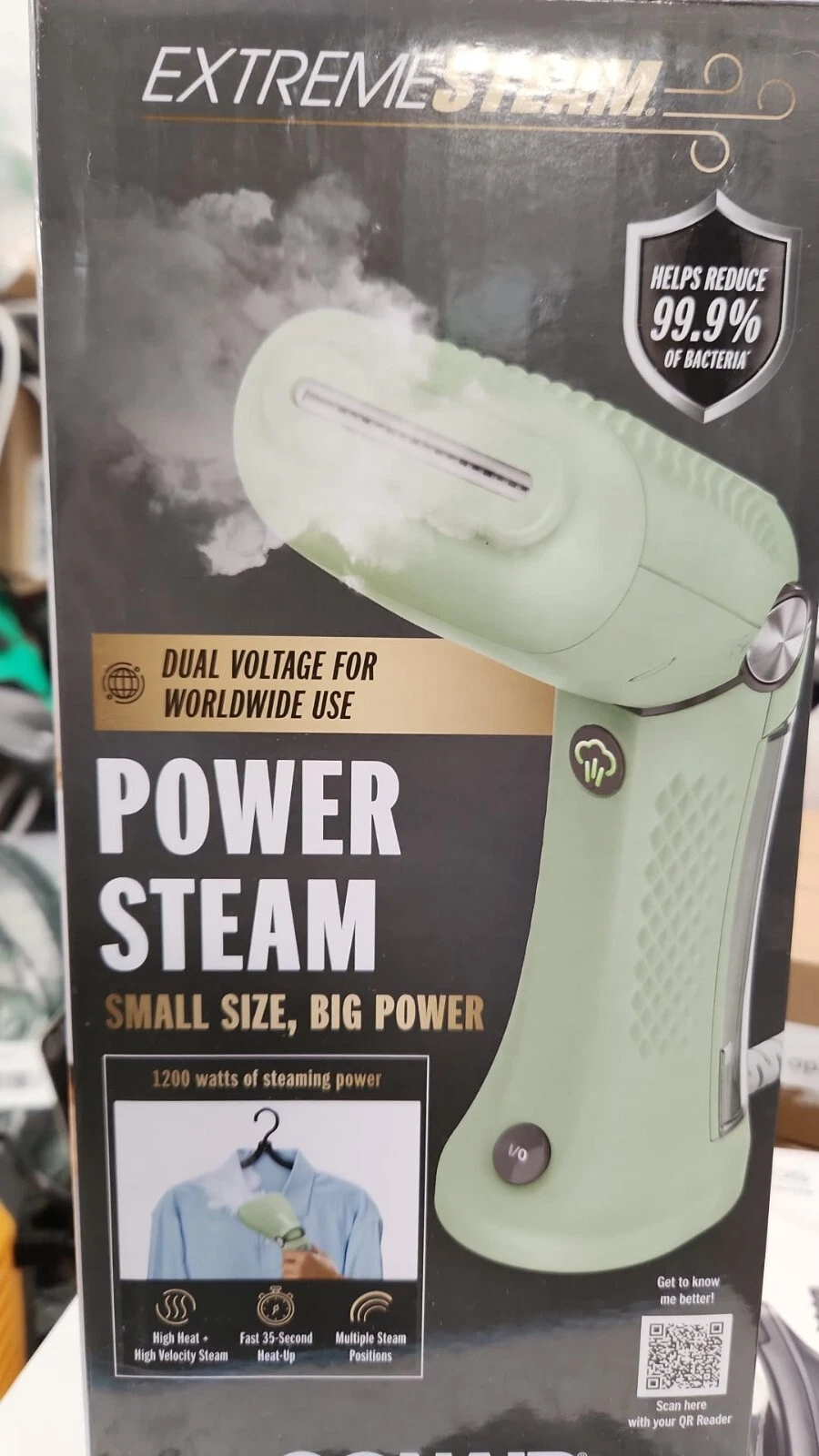 Conair Garment Steamer ExtremeSteam Power Detachable Water Tank Sage New