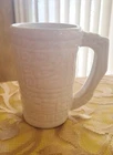VTG MID CENTURY WHITE MAYAN-AZTEC FRANKOMA POTTERY STONEWARE MUG 7M USA