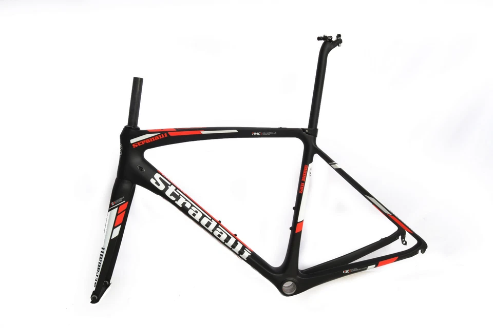 47 XS STRADALLI SAN REMO CARBON FIBER ROAD BIKE FRAMESET FRAME RED BLACK BB30  - Image 3 of 4
