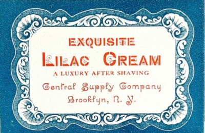 Central Supply Co Antique Label 1910s Exquisite Lilac Cream Shaving 1.75 x 3