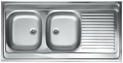 Edelstahl 2 Becken Küchenspüle Einbauspüle Küchen Spüle Spülbecken