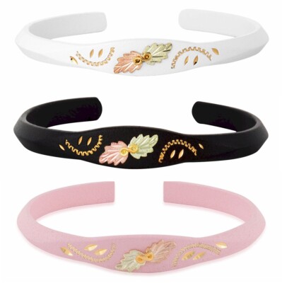 Landstrom's Black Hills Gold Powder Coated Cuff Bracelet 10K Trim