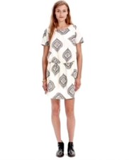 Madewell Ivory "Estate Paisley" Fully Lined Drop Waist Dress Size XS
