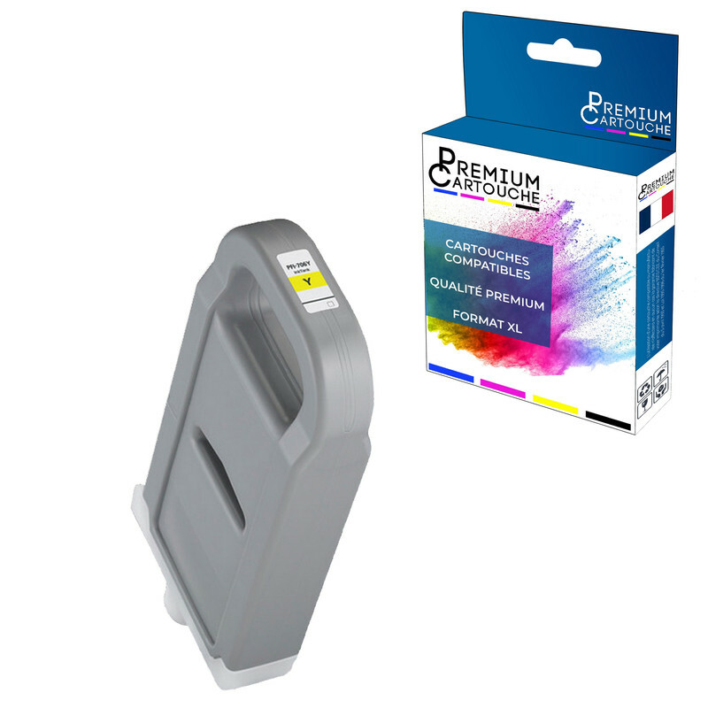 Cartouche PFI-706Y compatible Canon 6684B001 jaune à haute autonomie 700ml