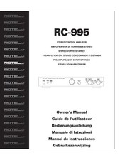 Operating Instructions For Rotel RC-995