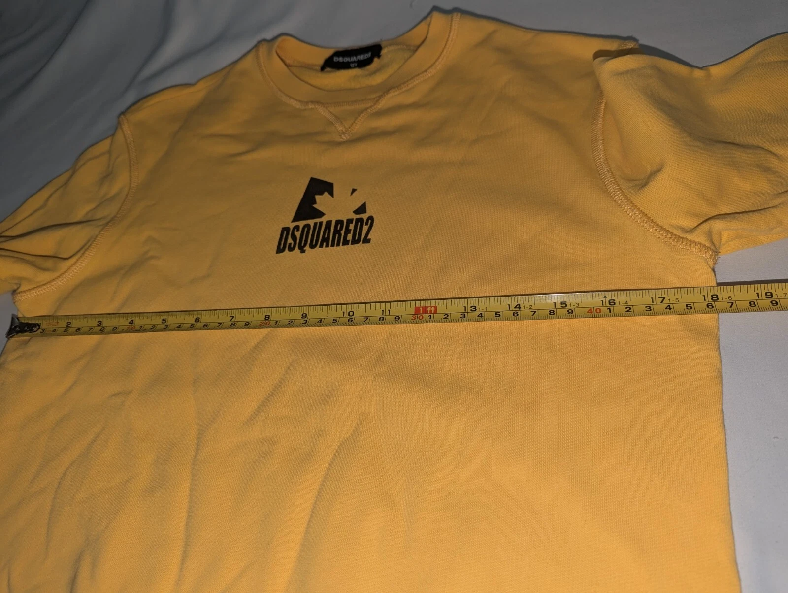 Felpa DSQUARED2 bambino 12 anni blocco giallo *Leggi