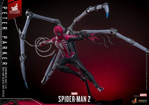 Ready! Hot Toys VGM66 Spider-Man 2 Peter Parker Advanced Suit 2.0 Red&Black Suit - Picture 11 of 17
