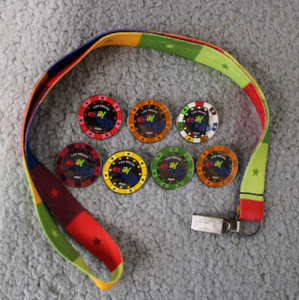 eBay Live! Las Vegas 2006 Lanyard with 7 Poker Chip Pins