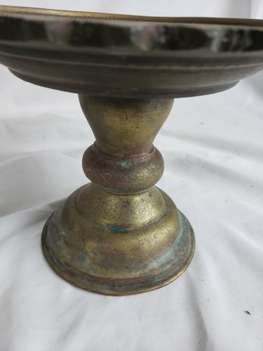 Great antique middle eastern bronze taza ca. late 19th C. 8" wide - Picture 3 of 11