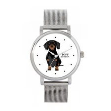 Toff London TLWS-27018 Ladies Black Dachshund Dog Watch