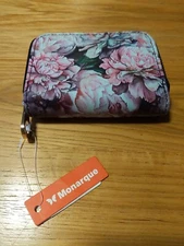 Monarque Armored Wallet, Peony Design. NWT